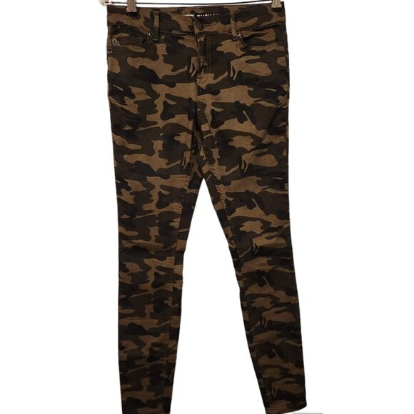 Womens‎ Joe Boxer Push Up Skinny Jeans Camo Stretch Green Juniors Size 3 EUC - Picture 1 of 12
